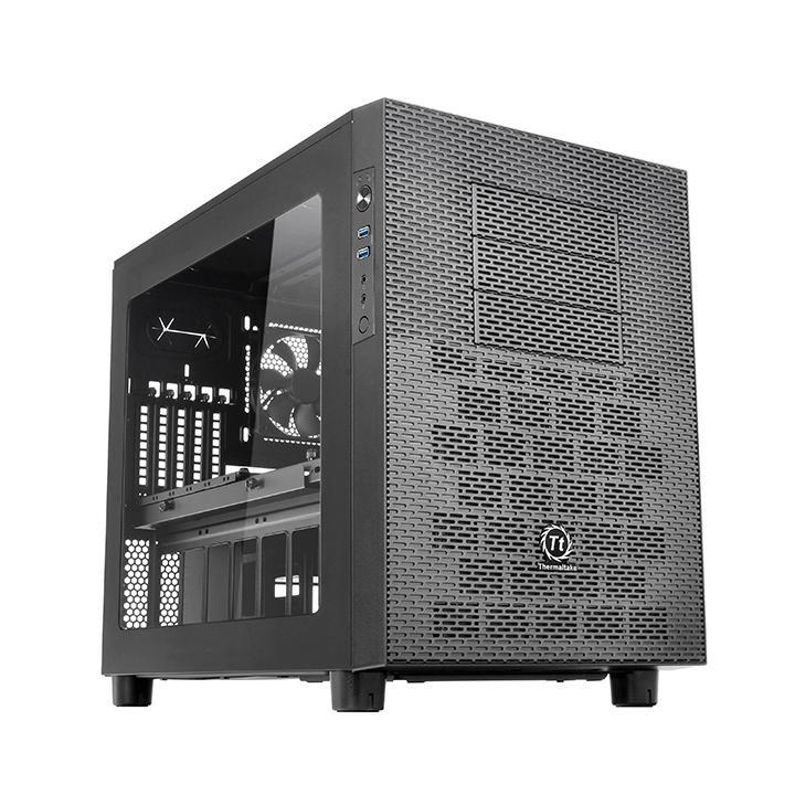 Thermaltake Core X2 mATX Cube Case, Transparent Window, Supports Up to Micro ATX MB, 5 Expansion Slots, USB 3.0 x 2, HD Audio x 1,  Black | CA-1D7-00C1WN-00 – Buy Online