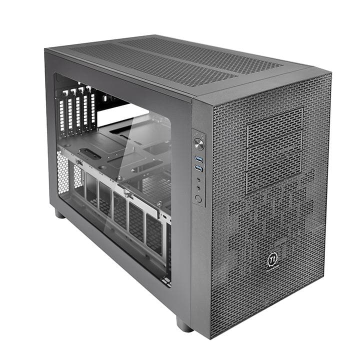 Thermaltake Thermaltake Core X2 mATX Cube Case, Transparent Window, Supports Up to Micro ATX MB, 5 Expansion Slots, USB 3.0 x 2, HD Audio x 1,  Black | CA-1D7-00C1WN-00 - product view 3 of 7