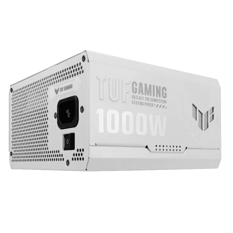Asus ASUS TUF Gaming 1000W Gold White Edition ATX Power Supply, Active PFC, Military-grade Certification, Fully modular etched cables, Axial-tech fan design, 80 Plus Gold Certification, Dual ball fan bearings, Protective PCB coating | 90YE00S5-B0NA00 - product view 2 of 12