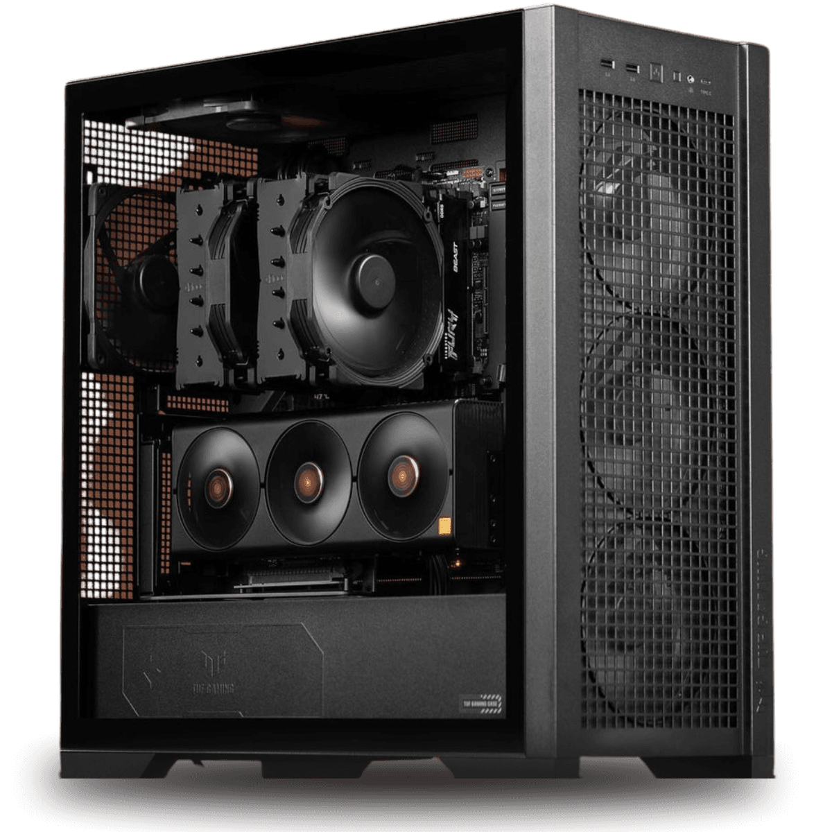 Asus GT 302 TUF BTF Edition Z790 Gaming PC Powered By ASUS, Core i9-14900K, 14th Gen, NVIDIA 4090 24GB BTF, 64GB DDR5 RAM 6000MHz, 3TB SSD (2+1) Gen 4, 1200W, 360mm Liquid Cooler, Wi-Fi + BT  - product view 2 of 3