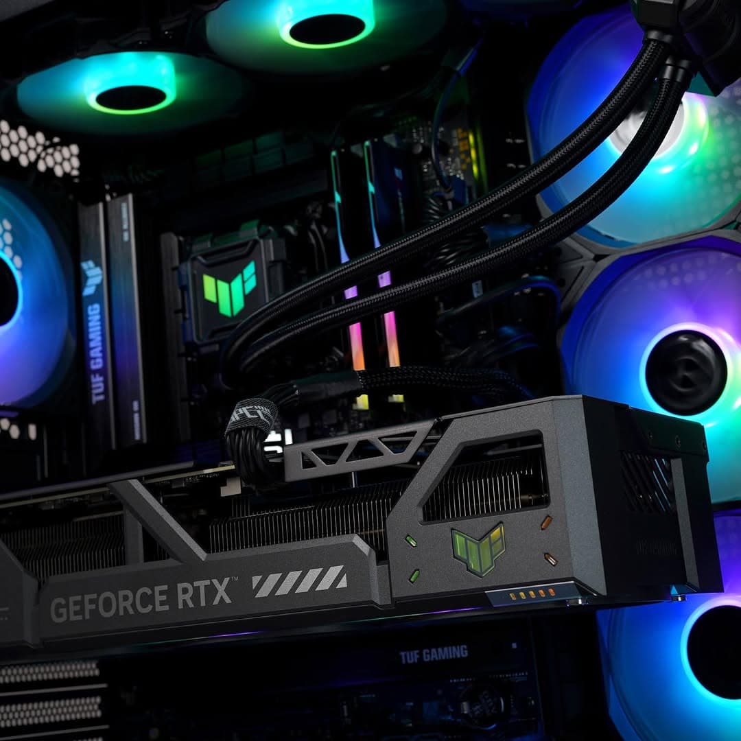 Asus Ultimate ASUS TUF Gaming & Rendering PC: AMD Ryzen 9 9900X3D + RTX 5090 OC, 96GB DDR5, 8TB NVMe, LCD AIO, WiFi 7 - product view 2 of 3