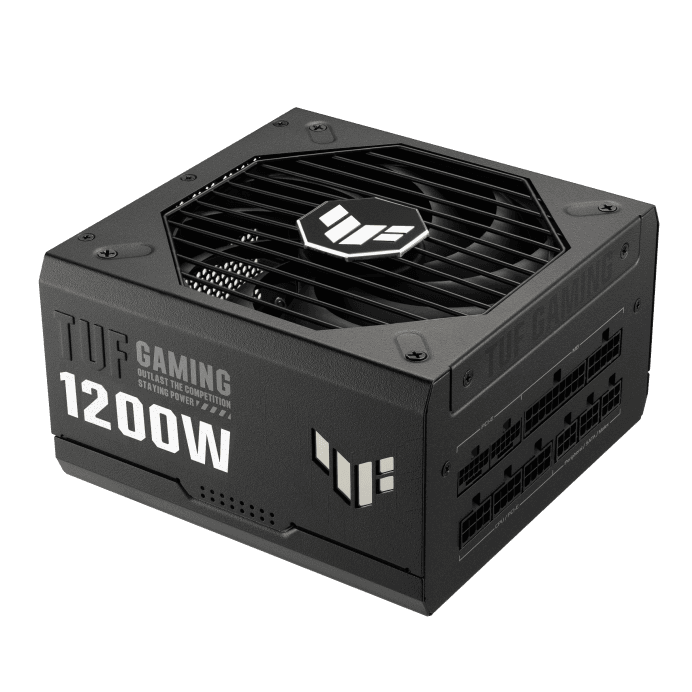 Asus ASUS TUF Gaming 1200W Fully Modular Power Supply, 80 Plus Gold Certification, ATX12V, 135mm Axial Tech Fan Design, Protective PCB Coating, ATX 3.0 Compatible, Black | 90YE00S0-B0NA00 - product view 3 of 4