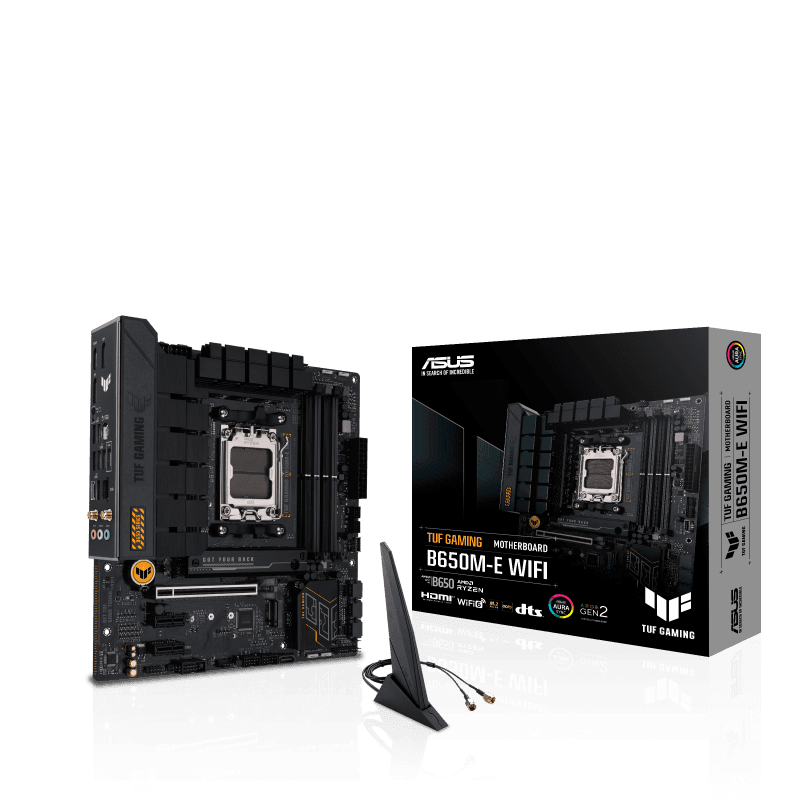 ASUS TUF GAMING B650M-E WIFI micro-ATX Motherboard, 4 x DIMM slots, Max.192GB, DDR5, AM5, PCIe 5.0 for M.2, 2.5 Gb Ethernet, Two-Way AI Noise Cancelation | 90MB1FV0-M0EAY0 – Buy Online