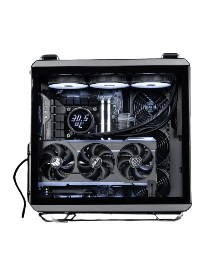 Nanotech NANOTECH ASUS PWD. TUF Ultimate Workstation Powered by 4090: AMD Threadripper 3955WX 16 Cores 32 Threads, Nvidia RTX 4090 OC (24GB GDDR6X), 128GB RAM 3200Mhz, 4TB SSD Gen4, 1200W PSU Gold Rated, 360 Liquid Cooling, WiFi+BT,  Win11 Pro, 1 Year Warranty - product view 1 of 2