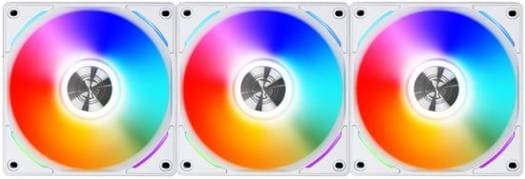 LIAN LI Lian-Li UNI Fan AL120 V2 Three White, PBT+PC+Aluminum Materials, 120mm Fans, Up to 1900 RPM Fan Speed, 64.5 CFM Airflow, Pack of 3 |UF-AL120V2-3W - product view 3 of 4