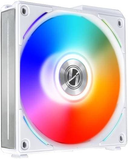 LIAN LI Lian-Li UNI Fan AL120 V2 Three White, PBT+PC+Aluminum Materials, 120mm Fans, Up to 1900 RPM Fan Speed, 64.5 CFM Airflow, Pack of 3 |UF-AL120V2-3W - product view 2 of 4
