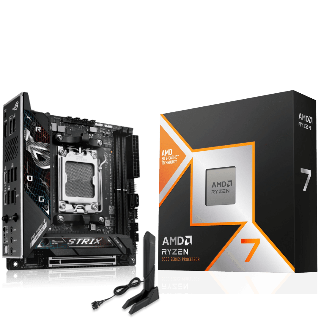 Asus AMD Ryzen 7 9800X3D Desktop Processor + ASUS ROG STRIX B850-I GAMING WIFI Motherboard - product view 2 of 3