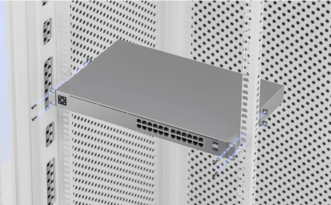 Ubiquiti Unifi  USW-Pro-24-PoE  A 24-port, Layer 3 switch capable of high-power PoE++ output, (16) GbE PoE+, (8) GbE PoE++ ports, (2) 10G SFP+ ports, 400W total PoE availability, DC power backup-ready, Layer 3 switching, Near-silent cooling - product view 1 of 3
