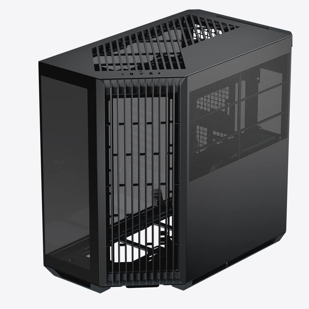 APNX APNX V1 V1-BK-v1 ATX Mid Tower Glass Edition Computer Case, Upto ATX Motherboards, Upto 360mm Radiators, Vertical GPU Holder Kit, Adjustable Motherboard Displacement, Black | APCM-VI01003.11 - product view 3 of 9