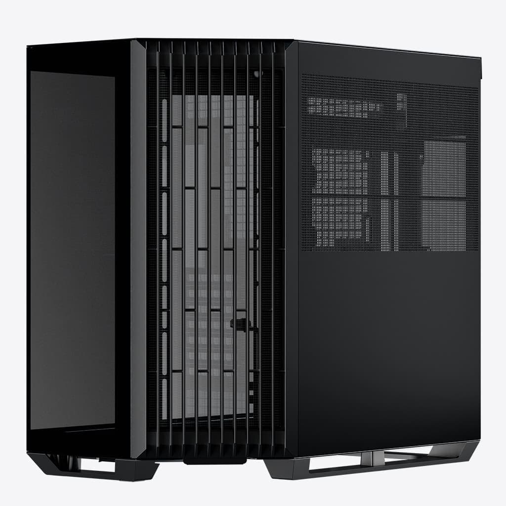 APNX APNX V1 V1-BK-v1 ATX Mid Tower Glass Edition Computer Case, Upto ATX Motherboards, Upto 360mm Radiators, Vertical GPU Holder Kit, Adjustable Motherboard Displacement, Black | APCM-VI01003.11 - product view 2 of 9