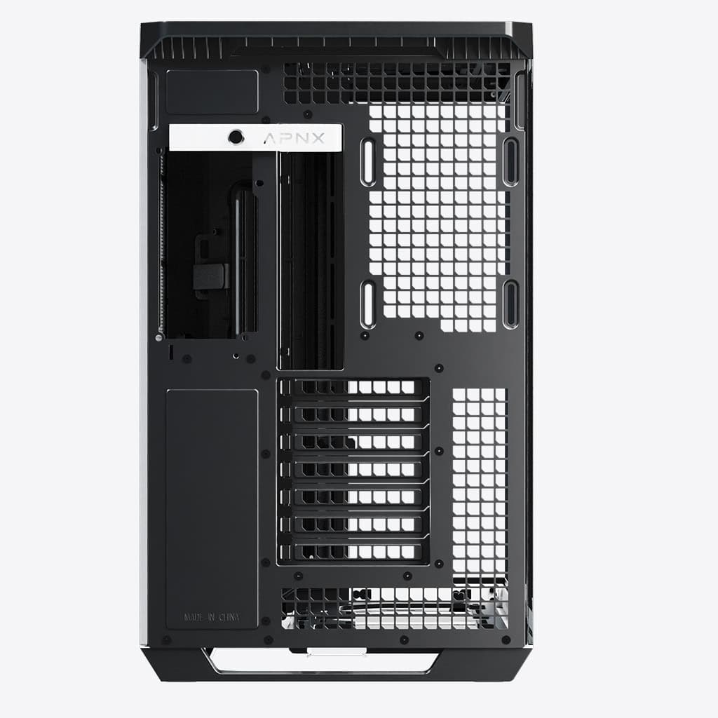 APNX APNX V1-W-WT-V1 ATX Mid Tower Black-and-White/Wood Computer Case, Upto ATX Motherboards, Upto 360mm Radiators, Vertical GPU Holder Kit, Adjustable Motherboard Displacement | APCM-VI01103.M1 - product view 3 of 8