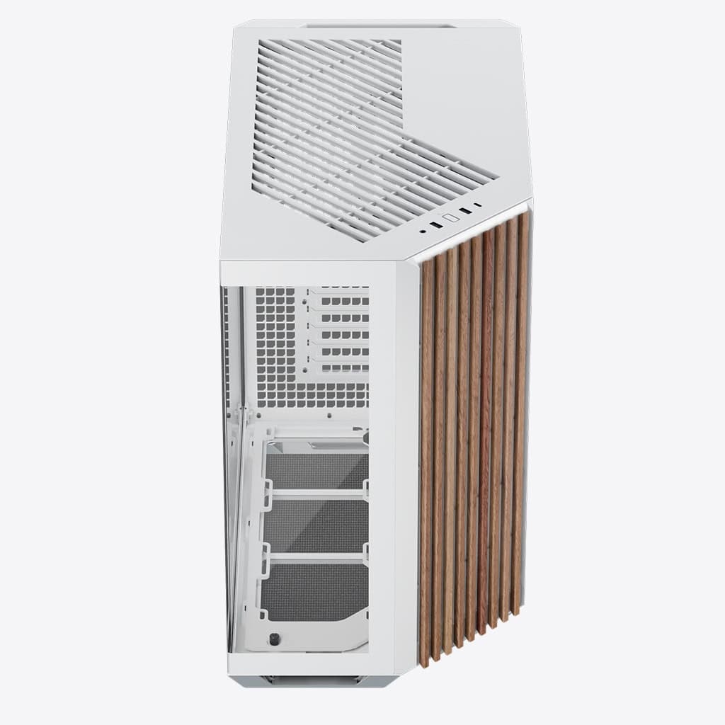 APNX APNX V1-W-WT-V1 ATX Mid Tower White/Wood Computer Case, Upto ATX Motherboards, Upto 360mm Radiators, Vertical GPU Holder Kit, Adjustable Motherboard Displacement, White | APCM-VI01103.21 - product view 1 of 9