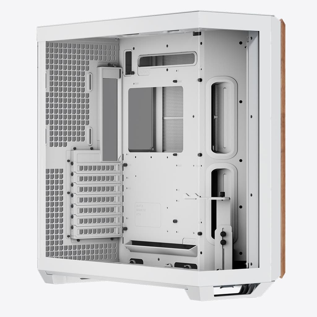 APNX APNX V1-W-WT-V1 ATX Mid Tower White/Wood Computer Case, Upto ATX Motherboards, Upto 360mm Radiators, Vertical GPU Holder Kit, Adjustable Motherboard Displacement, White | APCM-VI01103.21 - product view 2 of 9