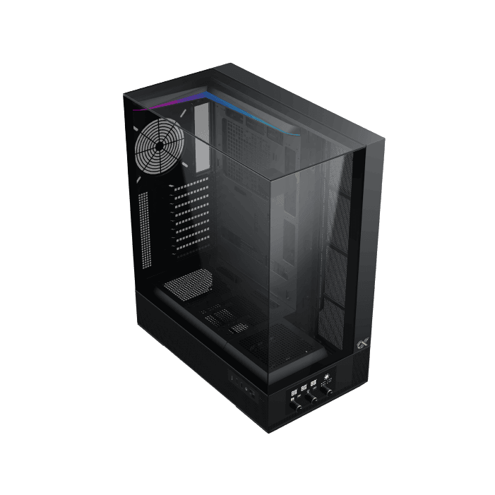 XIGMATEK Xigmatek Vision Pro E-ATX ARGB Case, 3x Tempered Glass, Smart Fan Control LCD Display Panel, 9x Fans Supports, MoBo Upto E-ATX, GPU Upto 410mm, Cooler Upto 360mm, Black | EN45158 - product view 3 of 8