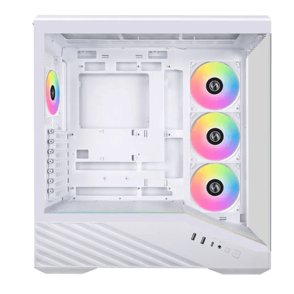 LIAN LI Lian Li V100 ATX Mid-Tower PC Case, 4 x 120mm ARGB PWM Fans Pre-Installed, LED RGB Strip, Display Platform with Tempered Glass, Support 420mm GPUs, 360mm Radiator, Optimized Airflow - White (V100RW) - product view 2 of 2