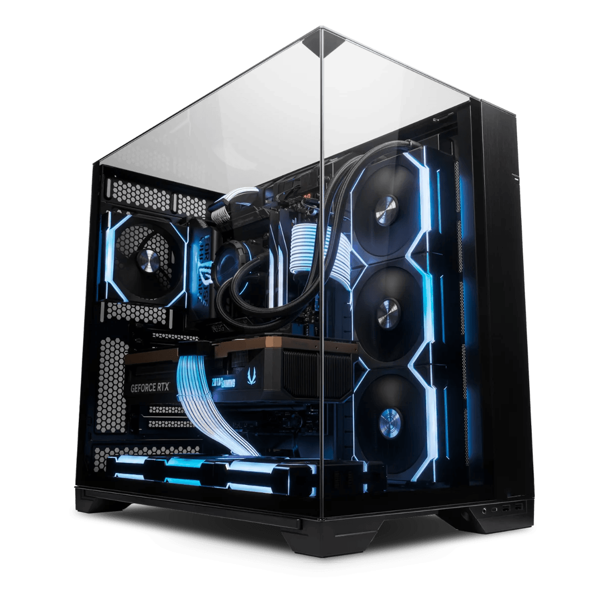 High-End Gaming PC: Intel Core i7-14700F 14th Gen + ZOTAC GAMING 5070 Solid 12GB GDDR7, 32GB DDR5 6000MHz RGB, 1TB NVMe 6000MB/s SSD, 360mm Lian Li HYDROSHIFT II LCD AIO, 750W PSU, ASUS WiFi 6E, Lian Li O11 Vision Compact – Buy Online