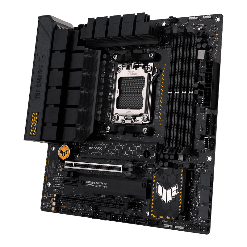 Asus ASUS TUF Gaming B650M-Plus Wifi DDR5 Micro ATX Motherboard, AMD Socket AM5, B650 Chipset, 2.5Gb Ethernet, Bluetooth, WiFi 6E 5GHz, Max 128GB 4xDIMM Memory, PCIe 4.0x16, 2xM.2 Slot | 90MB1BF0-M0EAY0 - product view 3 of 11