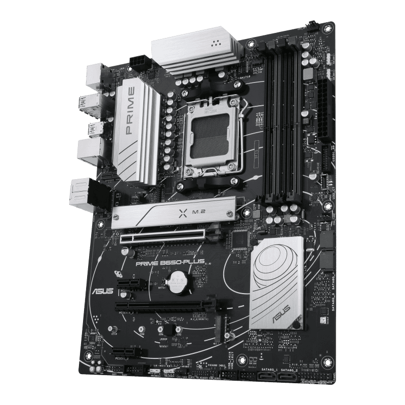 Asus ASUS PRIME B650-PLUS ATX Motherboard, AM5 Socket, AMD B650 Chipset, 4 x 2-Channel DDR5 128GB Max, Realtek 2.5Gb Ethernet, USB 3.2/2.0, 4x SATA, 2x M.2, 1x PCIe 4.0 x16, 1x HDMI/DP | 90MB1BS0-M0EAY0 - product view 3 of 8