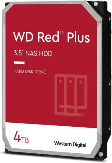 WD Red Plus 4TB SATA 6Gb/s 3.5" NAS Hard Disk Drive, Up to 180 TB/yr Workload Rate, 5400 RPM Class, 256MB Cache, 3D Active Balance Plus, NASware Firmware for Compatibility | WD40EFPX