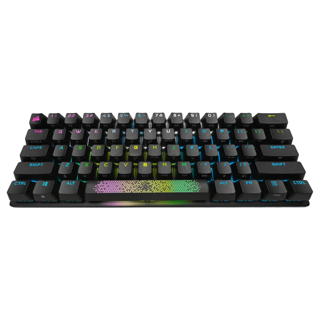 Corsair Corsair K70 PRO MINI WIRELESS 60% Mechanical CHERRY MX Red Switch Keyboard, with RGB Backlighting, Hot Swappable Keyswitches, Multi-platform Connectivity, Compact size, Black | CH-9189010-NA - product view 1 of 2
