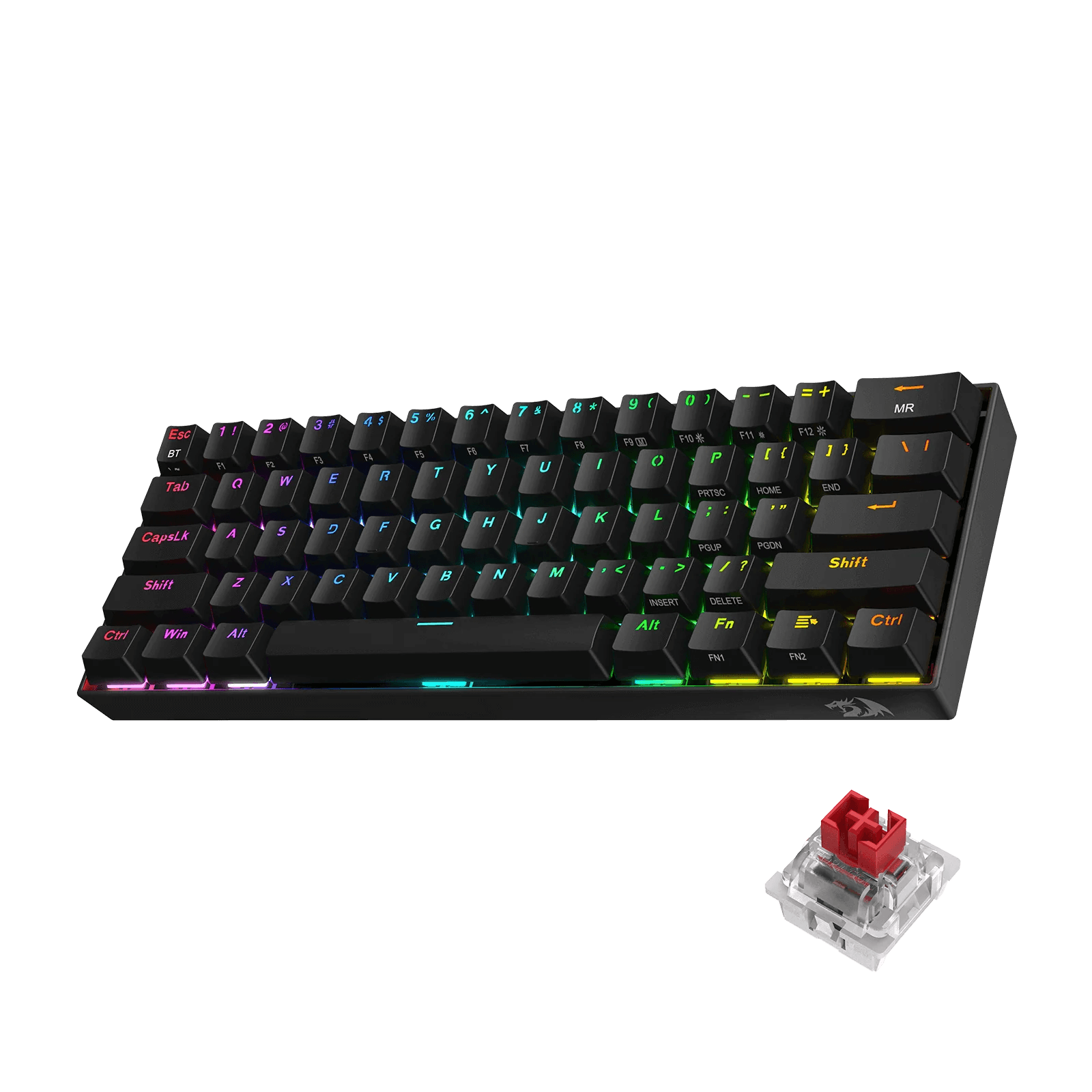 Redragon K530 PRO Draconic 60% Compact RGB Wireless Mechanical Keyboard, Red Switch,61 Keys Tenkeyless Designed 5.0 Bluetooth Gaming Keyboard and 16.8 Million RGB Lighting for PC, Tablet, Cell Phone | K530RGB-PRO – Buy Online