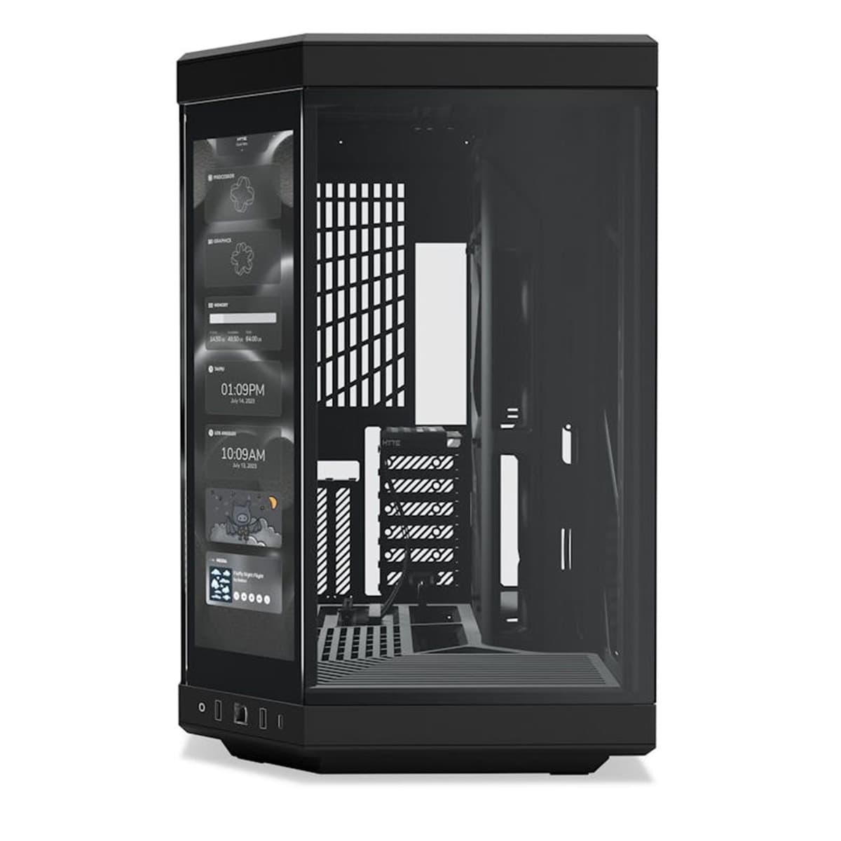 HYTE Hyte Y70 Touch Dual Chamber Mid-Tower ATX Case, ITX, mATX, ATX, EATX, PCIE 4.0 x 16 riser cable included, 1x USB-C 3.2 Gen 2, 2x USB-A 3.2 Gen 1, 1x 3.5mm Audio/Mic Combo Jack Black | CS-HYTE-Y70-B-L - product view 2 of 5