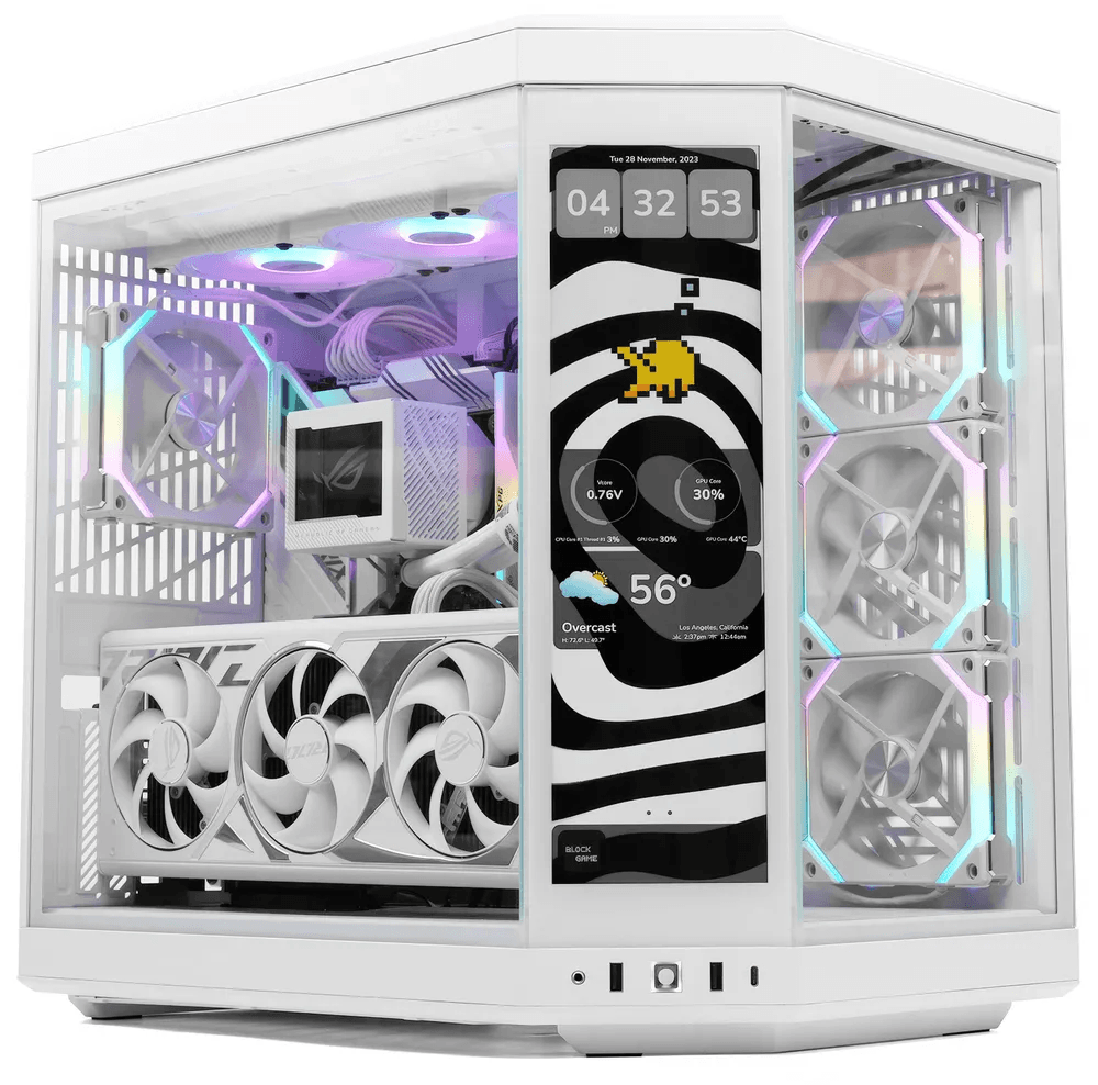 HYTE Hyte Y70 touch infinite White Gaming PC, Core i9-14900K, 14th Gen, RTX 4080 Super 16GB, 64GB (2x32GB) 6400MTs DDR5, 2TB NVMe, 1000W - product view 1 of 1