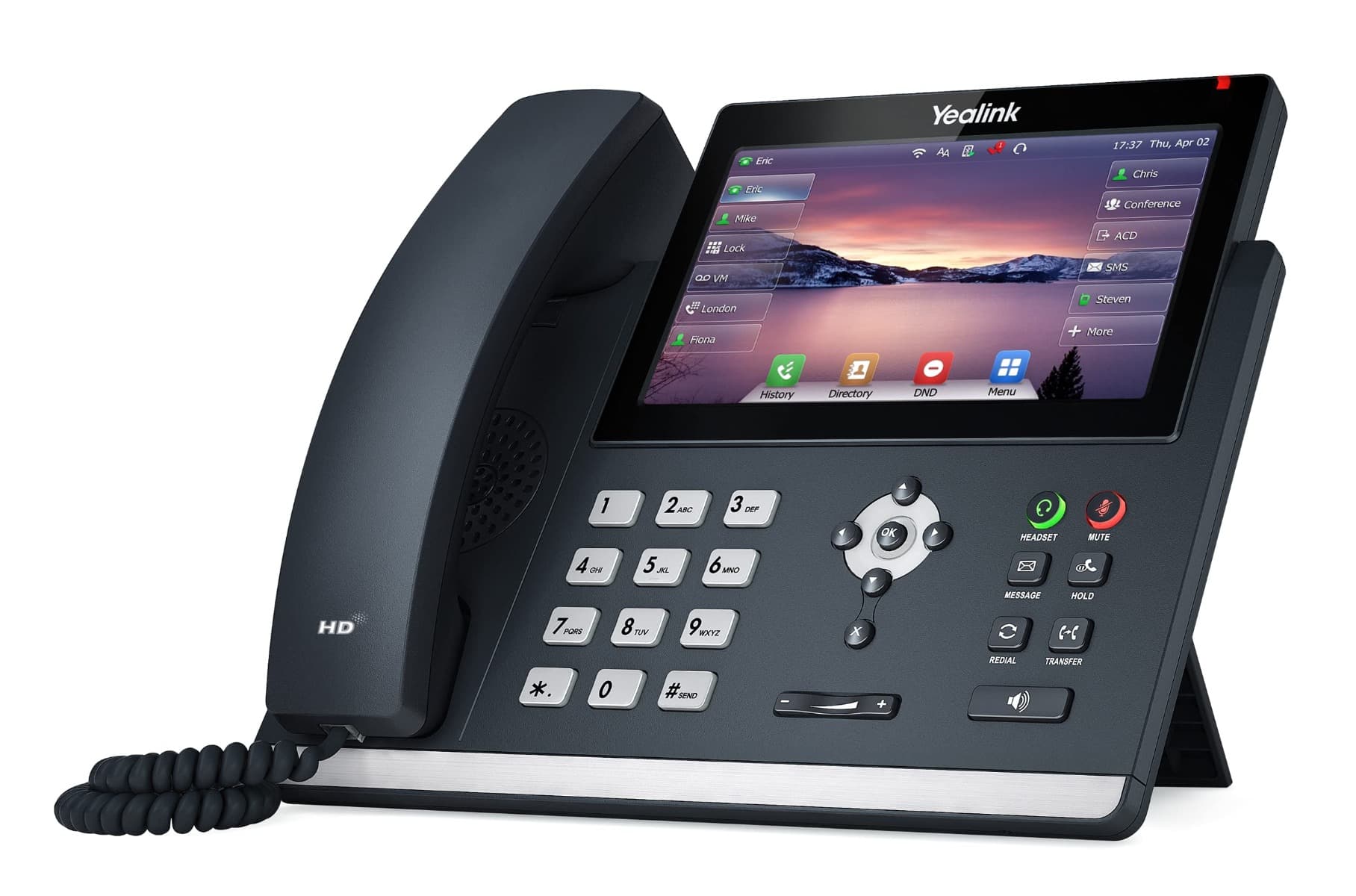 Other Yealink SIP-T48U Advanced IP Power over Ethernet Corded Phone with Optima HD Voice Technology and 7.0 Inch LCD Touch Screen Colour Display with Backlight (800 x 480 Pixel) - Black - product view 1 of 3