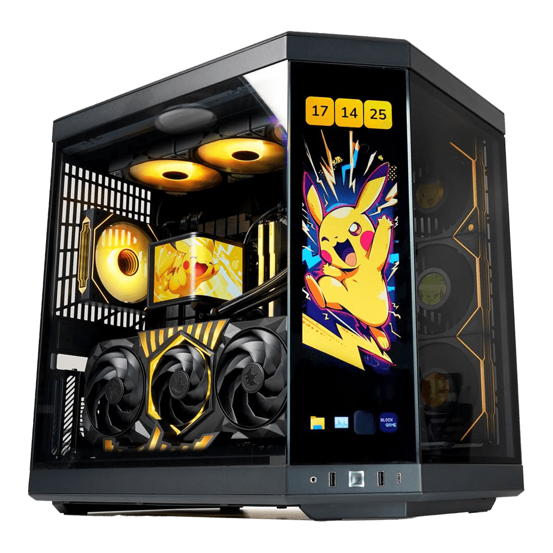 ROG Strix & HYTE Y70 Ultimate Dual-Screen PC, AMD Ryzen 9 9950X3D2, MSI RTX 5080 16GB, 32GB DDR5 CL30, 1TB Gen5 SSD, Tryx Panorama 2K AMOLED – Buy Online