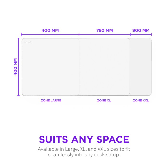 NZXT NZXT Zone Elite (XXL) Premium Cloth Gaming Mousepad,  L 900 mm (35.43 in),  W 400 mm (15.75 in), White | MM-2XLGSP-WH - product view 2 of 6
