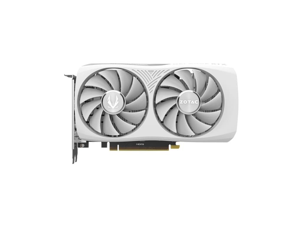 ZOTAC ZOTAC GAMING GeForce RTX 4060 8GB Twin Edge OC White Edition Graphic card, 8GB GDDR6, PCI, 3072 CUDA cores, 128-bit, 3 x DisplayPort, 1 x HDMI, Air Cooled | ZT-D40600Q-10M - product view 1 of 6