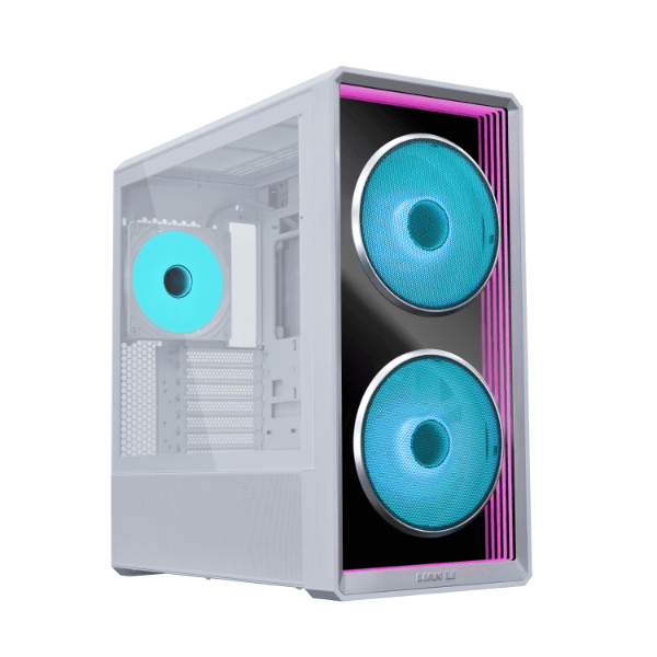 LANCOOL 217 INF White Mid-Tower Case, Infinity Mirror Front Panel, High Airflow (2x 170mm Fans), Back-Connect Compatible | G99.LAN217INFXW.00