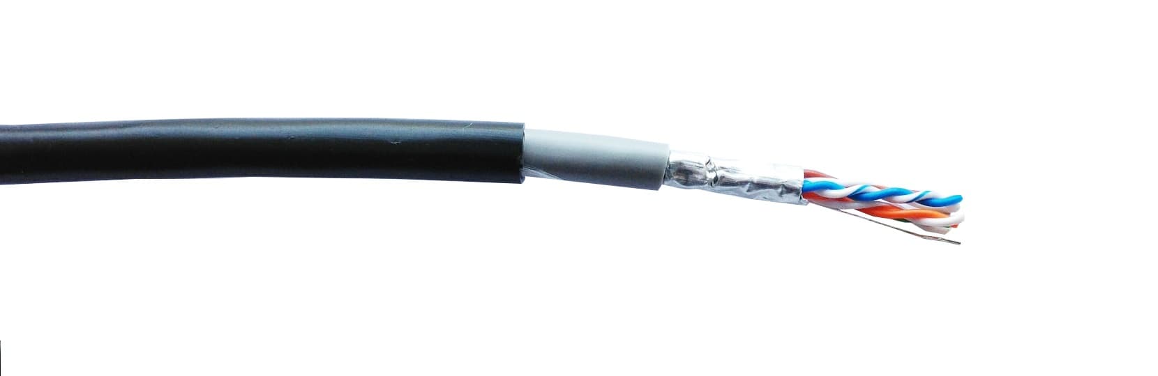 D-Link CAT6 UTP  23 AWG PVC/UV PVCOutdoor Cable, 4 Pairs Foilded Twisted Pair (FTP) Cable, Solid Bare Copper with 23 AWG, Aluminum Polyester Foil, Double sheath, PVC Inner Sheath, UV PVC Outer Sheath, Black | NCB-C6UOBLR-305