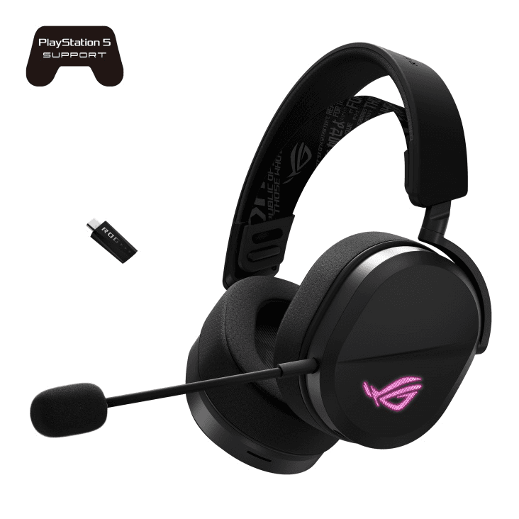 ROG Pelta Tri-mode RGB Gaming Headset with ROG SpeedNova, 50mm ROG Titanium-plated Diaphragm Drivers, Boom Microphone, Lightweight 309-g Design, ASUS Aura Sync RGB | 90YH0410-BHUA00
