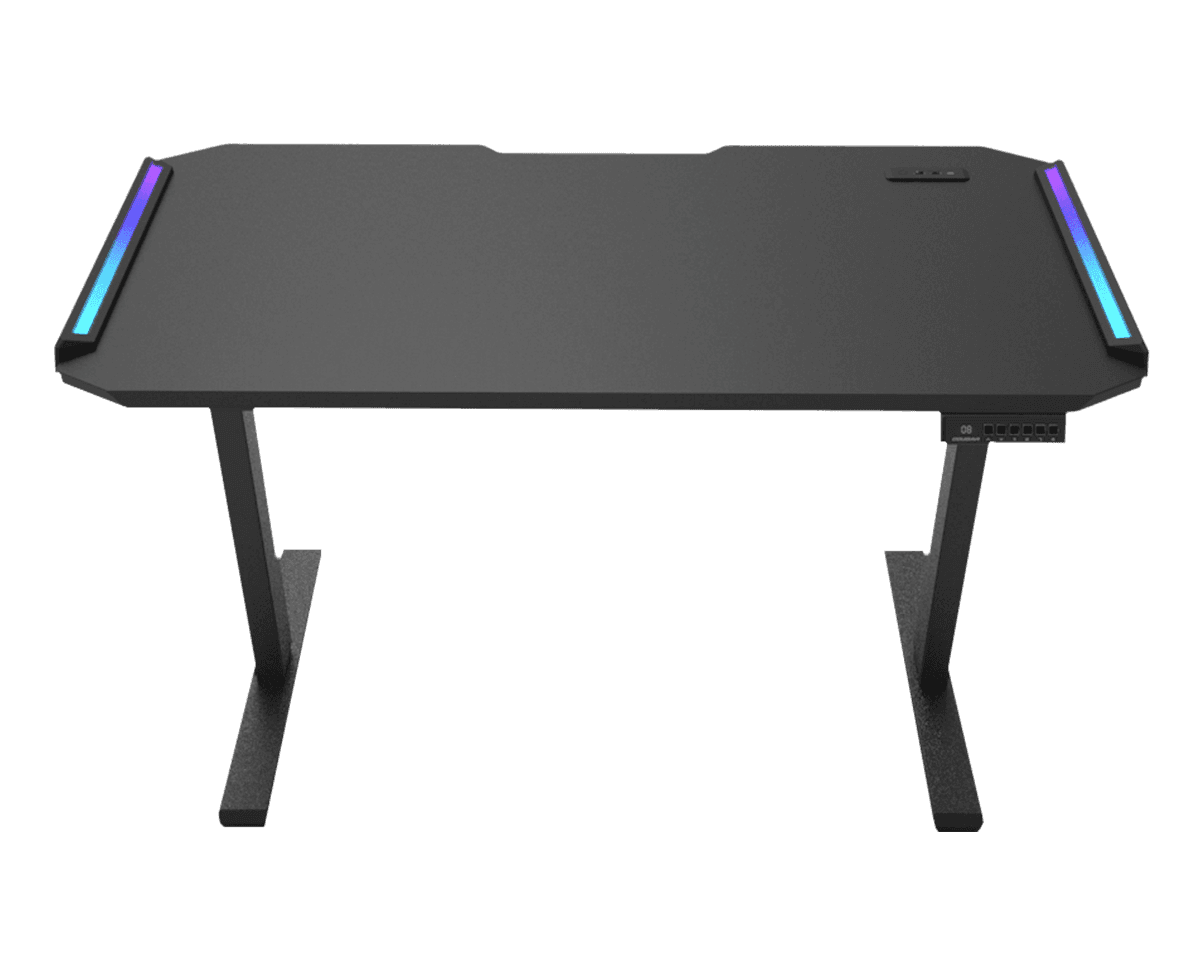 COUGAR E-DEIMUS 120 Electric Gaming Desk, 1200mm, Adjustable Height, 4 Memory Presets, Dual-Sided RGB Lighting, Integrated I/O & Cable Management | 3M1203SB.0003