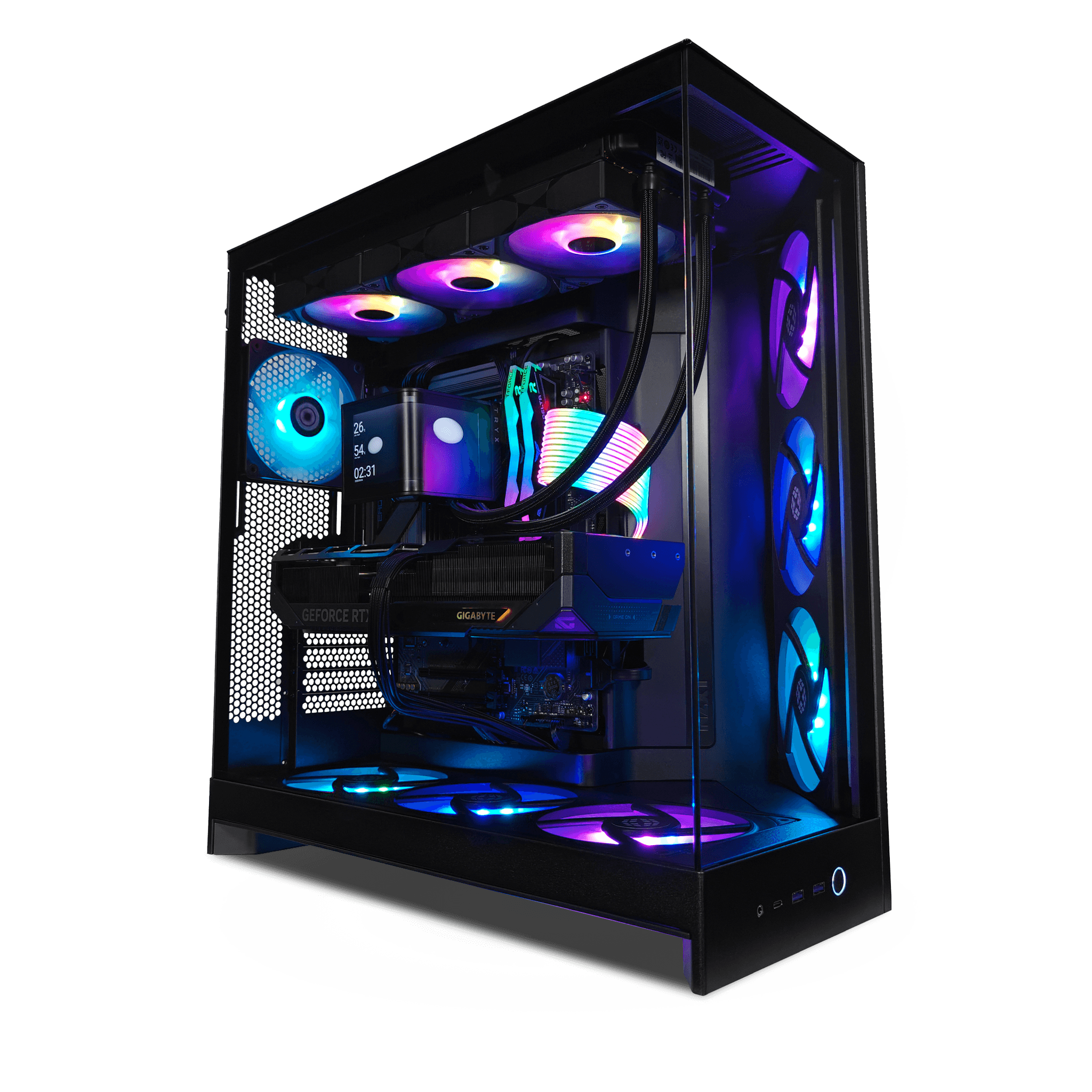 High-end Gaming & Rendering PC: Ryzen 9 9950X3D, RTX 5090, 64GB DDR5, 1000W ATX 3.1, Strimer Light Cables