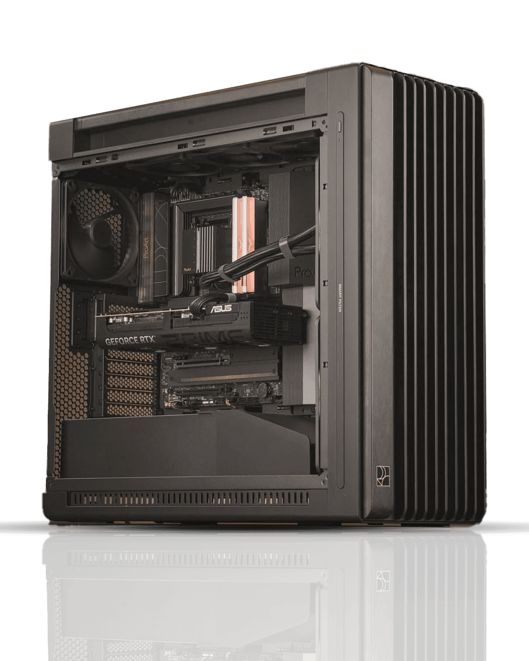 ProArt Creator PC Powered by ASUS, Core Ultra 9 285K, RTX 5080 16GB GDDR7 OC, DM-GSKIL 6000 AMD 64GB, 4TB Gen5 SSD Up to 14100MB/s, 420 AIO CPU Liquid Cooler, 1200W