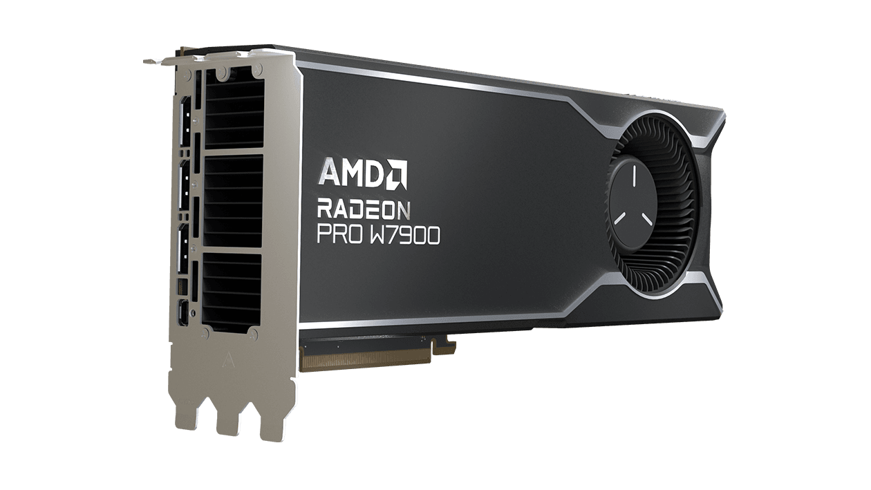 AMD Radeon??? Pro W7900, Professional Graphics Card, Workstation, AI, 3D Rendering, 48GB GDDR6, DisplaYPort??? 2.1, AV1, 61 TFLOPS, 96CUS, 295W TDP, 8K