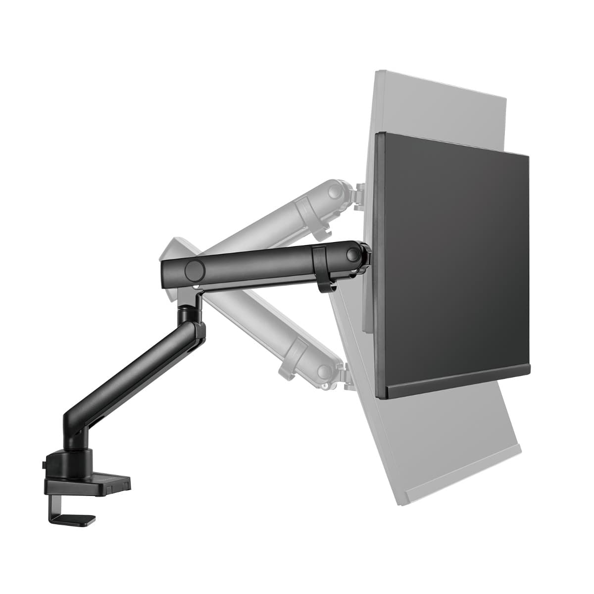 SilverStone ARM13 Single Monitor Arm w/ Mechanical Spring Design & Versatile Adjustability, For Monitors Up To 32" Size & 9kg, VESA Mounting Interface, 100mm x 100mm Mounting Hole, Black | SST-ARM13