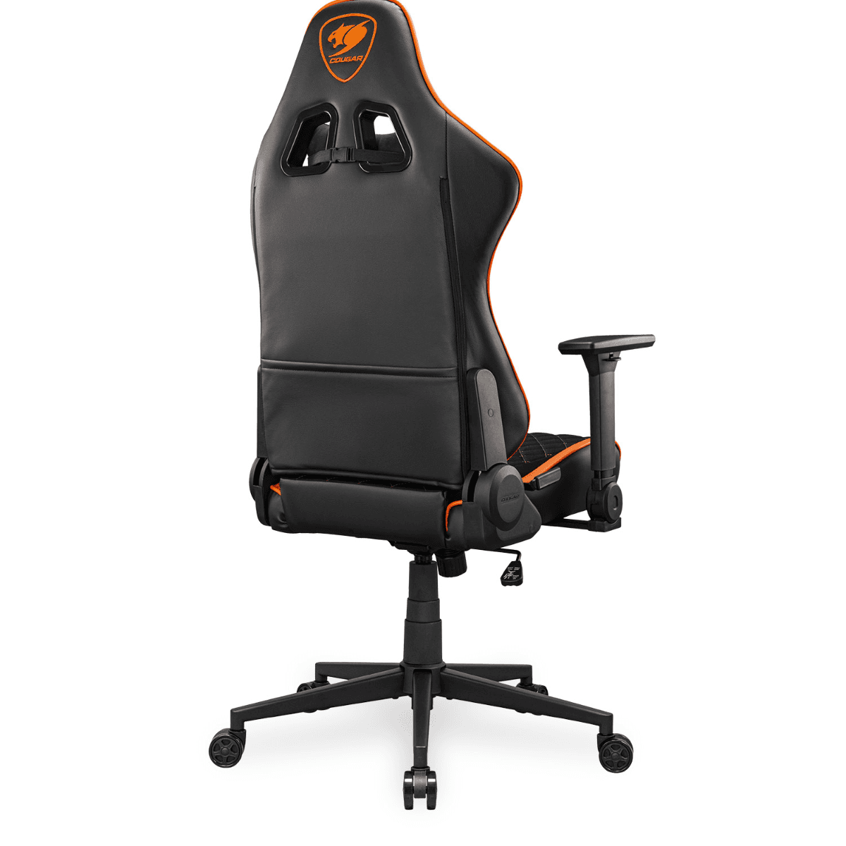 Cougar Armor One V2 F Gaming Chair, Woven Fabric Surface, 4D Folding Armrests, 155?? Reclining, Piston Lift Height Adjustment, Up to 12kg Weight Support, Black / Orange | 3MA2FORB.0001