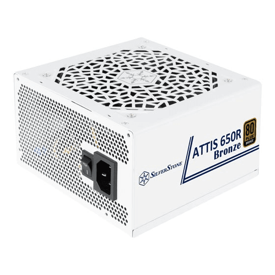 Silverstone ATTIS 650R Bronze 80 PLUS Bronze 650W ATX 3.1 ATX White Power Supply, Active PFC+Double forward+DC to DC Design | SST-AT650R-BF-WBW (White)