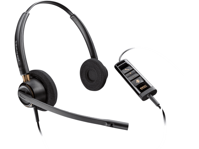 HP Poly EncorePro 525 Microsoft Teams Certified Stereo with USB-A Headset, Noise cancelling Microphone, Black | 783R2AA