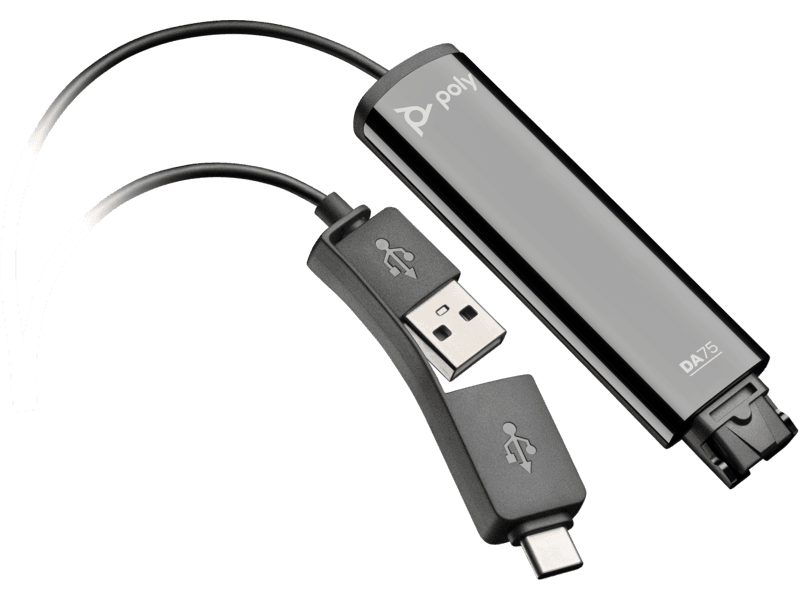 HP Poly DA75 USB to QD Black Adapter TAA, Compatible with Poly Soundstation 2, Poly Soundstation IP 600, Poly Soundstation Duo, Poly Trio C60, Poly Trio 8800, Poly Trio 8300, Poly Trio 8500 | 786C6AA