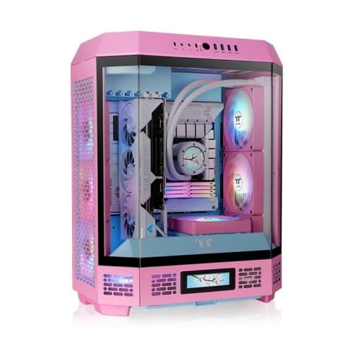 Thermaltake The Tower 600 Bubble Pink ATX Mid Tower Case, Supports Hidden-Connector Motherboard, 3x Tempered Glass, Supports 420mm AIO | CA-1Z1-00MAWN-00
