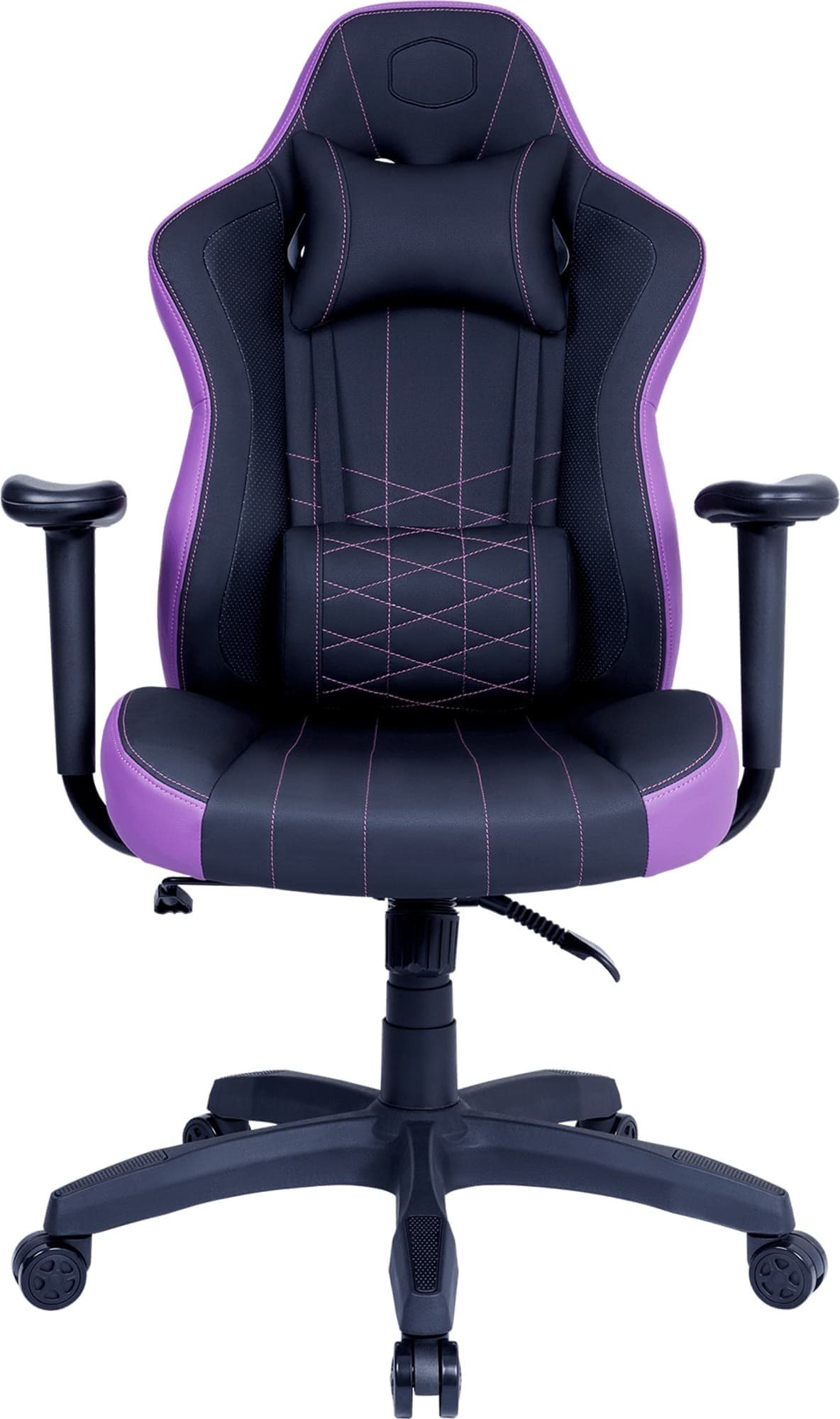 Cooler Master Caliber E1 Gaming Chair,  Head & Lumbar Pillows, Comfortable & Breathable PU Leather, Splash / Dust Out, Purple | CMI-GCE1-PR