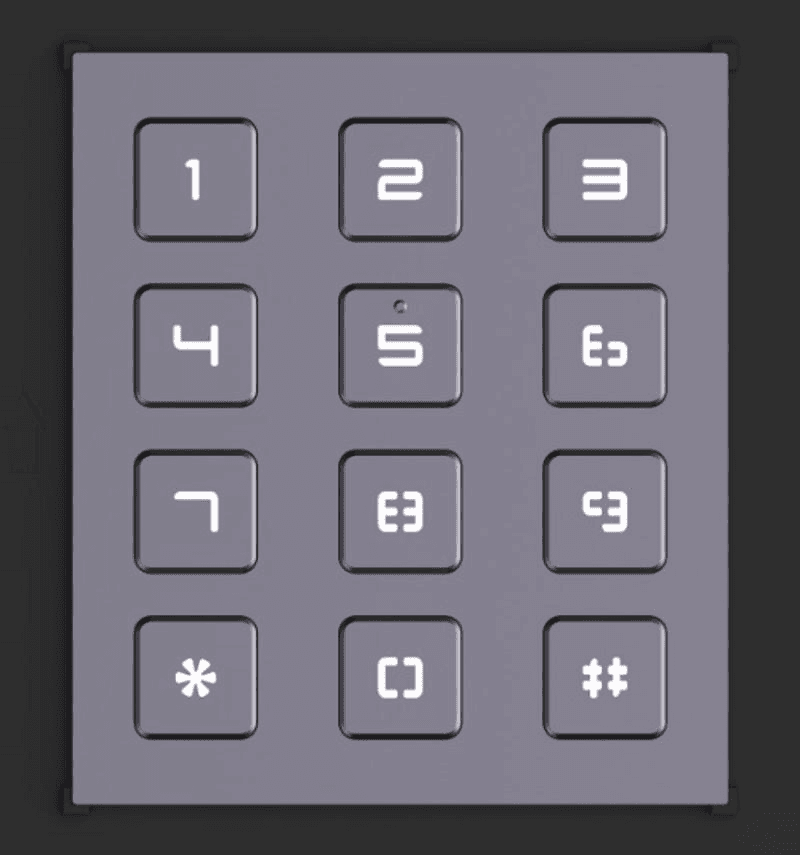 Hikvision DS-KD-KP KD8 Series Pro Modular Door Station, Keypad module of modular door station, Supporting input pin code to open door, call indoor station, IP65 & IK07, Easy to use and extend, Backlight compensation behind the keypad buttons
