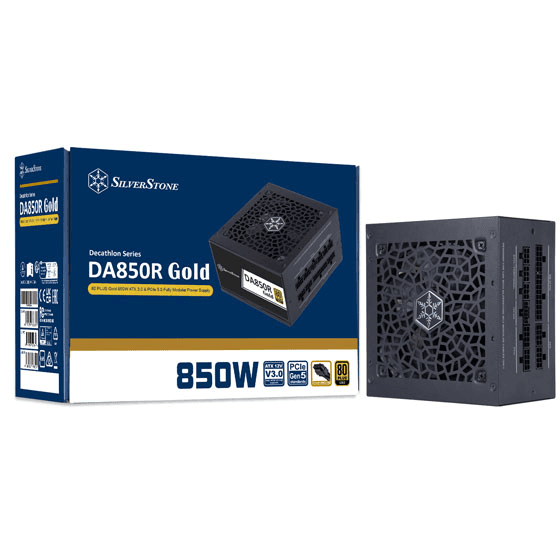 SilverStone Decathlon 850R Gold 850W Fully Modular ATX Power Supply (PSU), 80 PLUS Gold, ATX 3.1 & PCIe 5.0 Ready, 12V-2x6 Connector, Fully Modular | SST-TR850R-GM