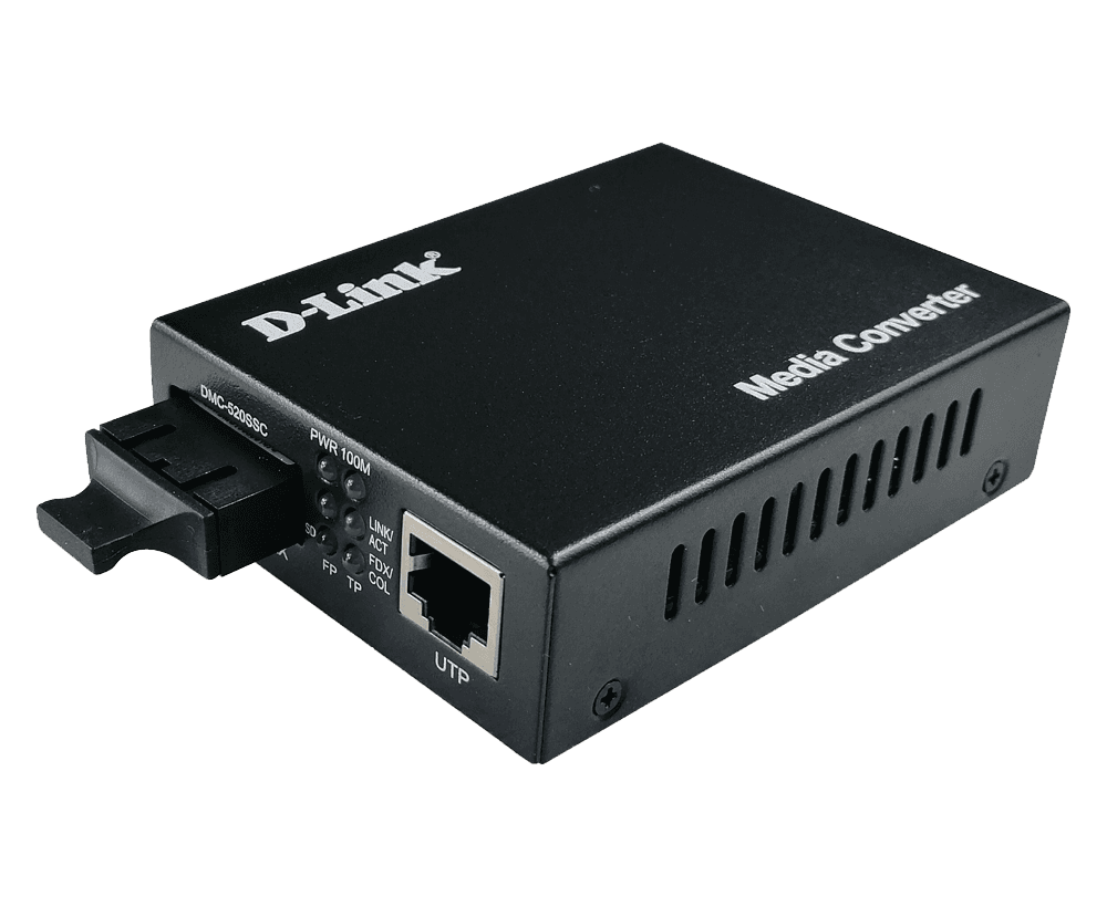 D-Link DMC-520SSC 100Base-TX to 100Base-FX Single-mode Fiber (SC) Media Converter   H/W VER.:E1 --F/W VER 1.00