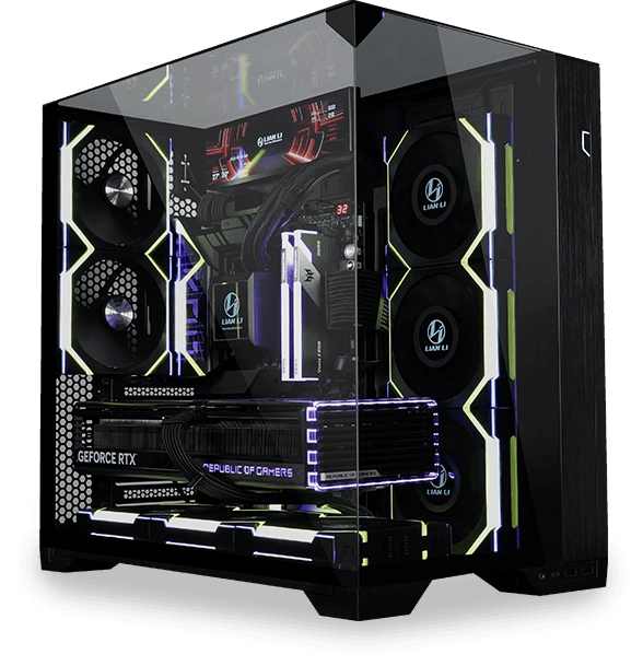 ROG X AMD 7800X3D Black Gaming PC, AMD 7800X3D RYZEN 7, ROG STRIX 4070Ti SUPER 16GB, 32GB (2x16) 6000MTs, 2TB NVMe, AIO LCD Cooler, 850W image