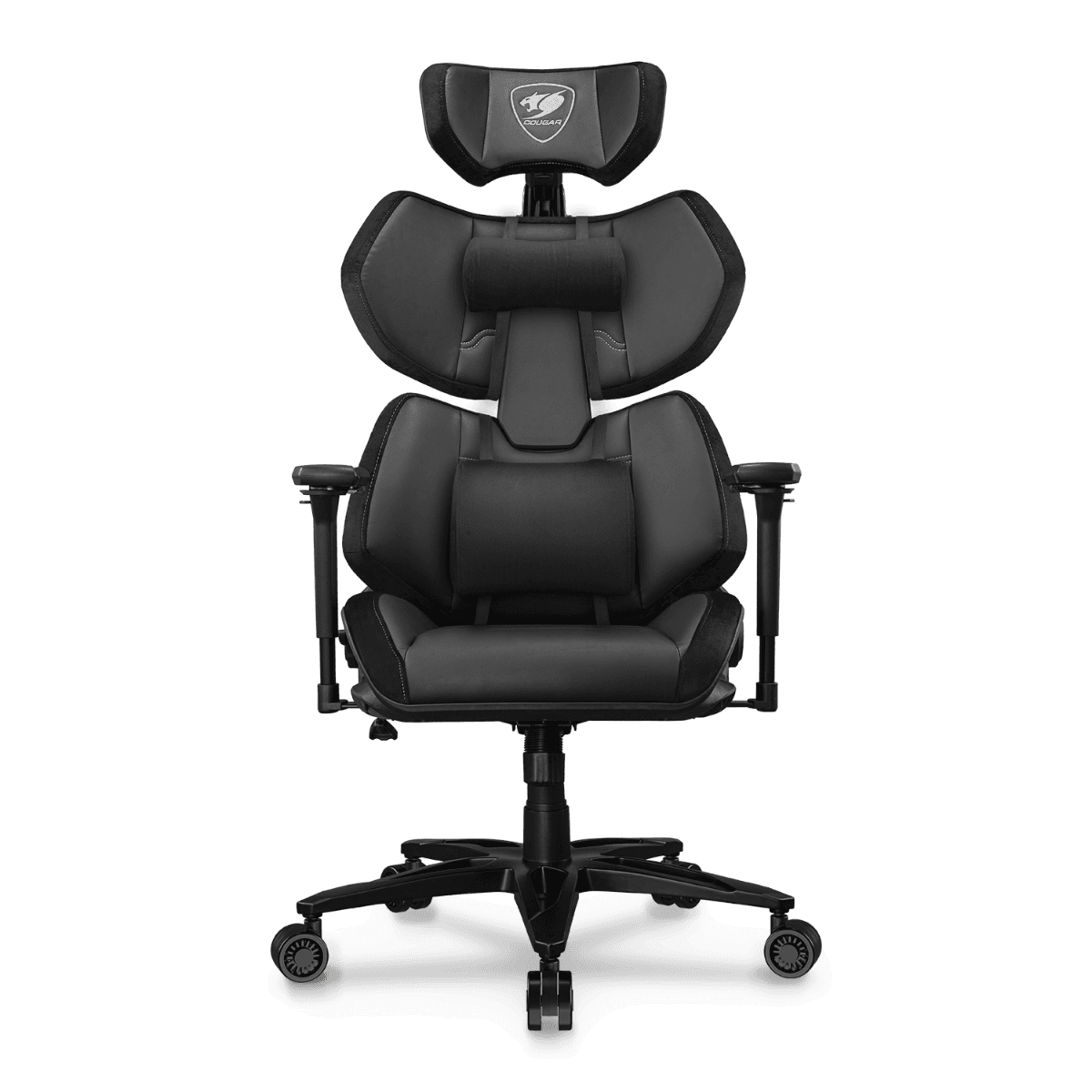 Cougar Terminator Elite Gaming Chair, Butterfly Mechanism, Hyper-Dura Leatherette Upholstery, High Density Mold Shaping Foam, Class 4 Gas Lift, 4D Armrests, Black | 3MTRESLB.0001